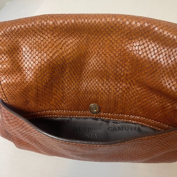 Vince Camuto Brown Snake like Leather Purse - Picture 9 of 15